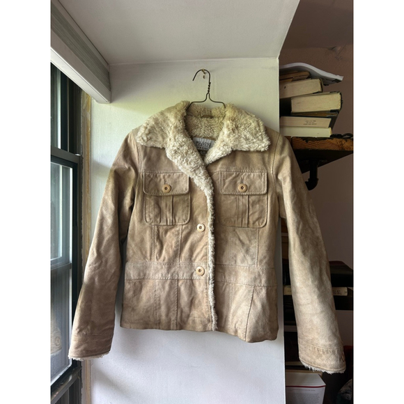 Women's Wilsons Leather Jacket Size S Beige - Picture 1 of 8